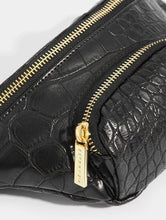 Load image into Gallery viewer, Black Croc Bum Bag
