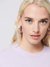 Load image into Gallery viewer, Purple Heart Hoop Earrings