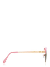 Load image into Gallery viewer, Ava Pink Flock Aviator Kitten Sunglasses