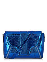 Load image into Gallery viewer, Blue Croc Lemur Cross Body Bag