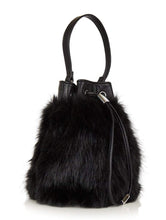 Load image into Gallery viewer, Gina Black Fur Tote Bag
