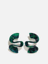 Load image into Gallery viewer, Green Squiggle Earrings