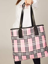 Load image into Gallery viewer, Reversible Pink Check & Black Heiress Tote Bag