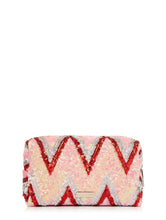 Load image into Gallery viewer, Pink Sequin Chevron Makeup Bag