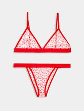 Load image into Gallery viewer, Ditsy Heart Mesh Bralette