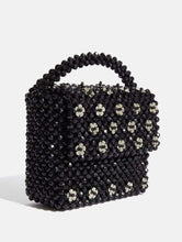 Load image into Gallery viewer, Daisy Noir Beaded Tote Bag