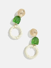 Load image into Gallery viewer, Emerald Drop Hoop Earrings