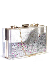 Load image into Gallery viewer, Silver Glitter Clutch Bag
