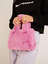 Load image into Gallery viewer, Liza Faux Fur Orchid Tote Bag
