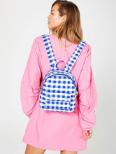 Load image into Gallery viewer, Blue Gingham Chloe Backpack
