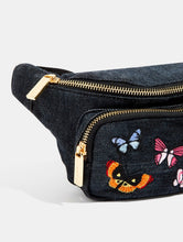 Load image into Gallery viewer, Alba Butterfly Denim Bum Bag
