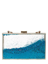Load image into Gallery viewer, Blue Glitter Clutch Bag
