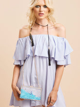 Load image into Gallery viewer, Blue Glitter Clutch Bag
