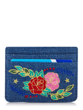 Load image into Gallery viewer, Denim Floral Card Holder
