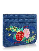 Load image into Gallery viewer, Denim Floral Card Holder
