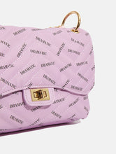 Load image into Gallery viewer, Lilac Dramatic Slogan Cross Body Bag
