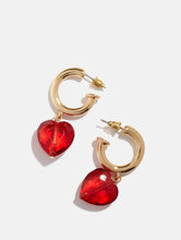 Load image into Gallery viewer, Mini Heart Hoop Earrings

