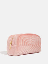 Load image into Gallery viewer, Heart Embroidery Velvet Makeup Bag
