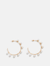 Load image into Gallery viewer, Pearl Hoop Earrings
