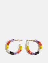 Load image into Gallery viewer, Beaded Striped Hoop Earrings
