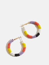 Load image into Gallery viewer, Beaded Striped Hoop Earrings
