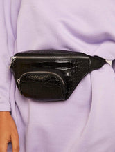 Load image into Gallery viewer, Black Croc Bum Bag

