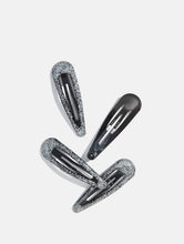 Load image into Gallery viewer, Black Glitter Hair Clips

