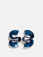 Load image into Gallery viewer, Blue Squiggle Earrings

