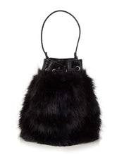 Load image into Gallery viewer, Gina Black Fur Tote Bag
