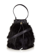 Load image into Gallery viewer, Gina Black Fur Tote Bag
