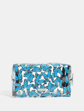 Load image into Gallery viewer, Blue Butterfly Glitter Makeup Bag
