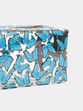 Load image into Gallery viewer, Blue Butterfly Glitter Makeup Bag
