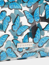 Load image into Gallery viewer, Blue Butterfly Glitter Makeup Bag

