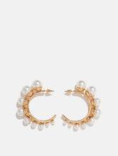 Load image into Gallery viewer, Pearl Hoop Earrings
