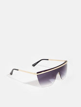 Load image into Gallery viewer, Quay x JLo Get Right Shield Sunglasses in Black Fade
