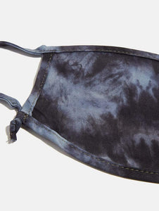 2 Pack Face Covering in Black Tie Dye & Black
