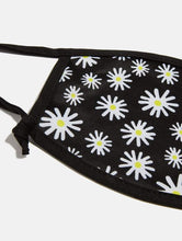 Load image into Gallery viewer, 2 Pack Face Covering in Daisy Print &amp; Black
