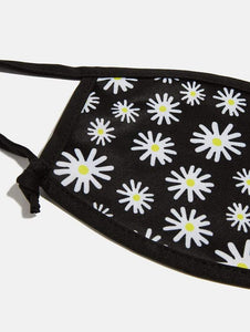 2 Pack Face Covering in Daisy Print & Black