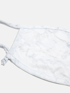 2 Pack Face Covering in Marble Print & White