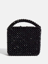 Load image into Gallery viewer, Daisy Noir Beaded Tote Bag
