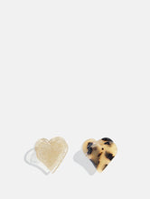 Load image into Gallery viewer, Tort Heart Hair Clips
