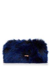 Load image into Gallery viewer, Navy Fur Clutch Bag
