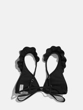 Load image into Gallery viewer, Black Cannes Tie Bikini Top
