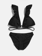 Load image into Gallery viewer, Black Cannes Tie Bikini Top
