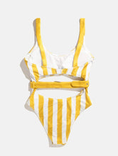 Load image into Gallery viewer, Mustard Dubai Stripe Swimsuit

