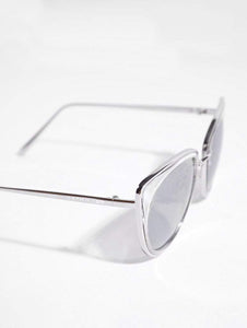 Abby Clear Silver Frame Kitten Sunglasses