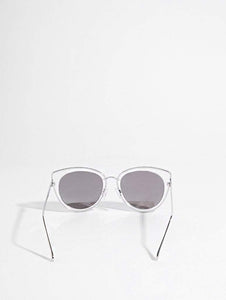 Abby Clear Silver Frame Kitten Sunglasses